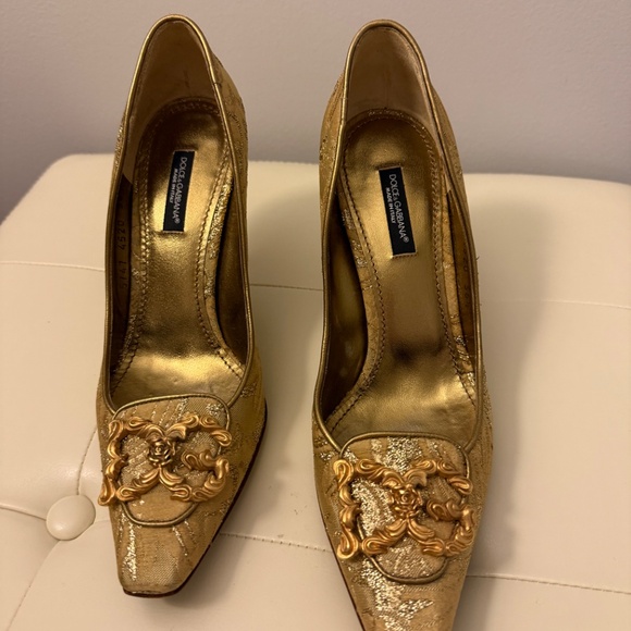Dolce & Gabbana high heel pumps in Gold, Size 36.5 - Picture 3 of 9